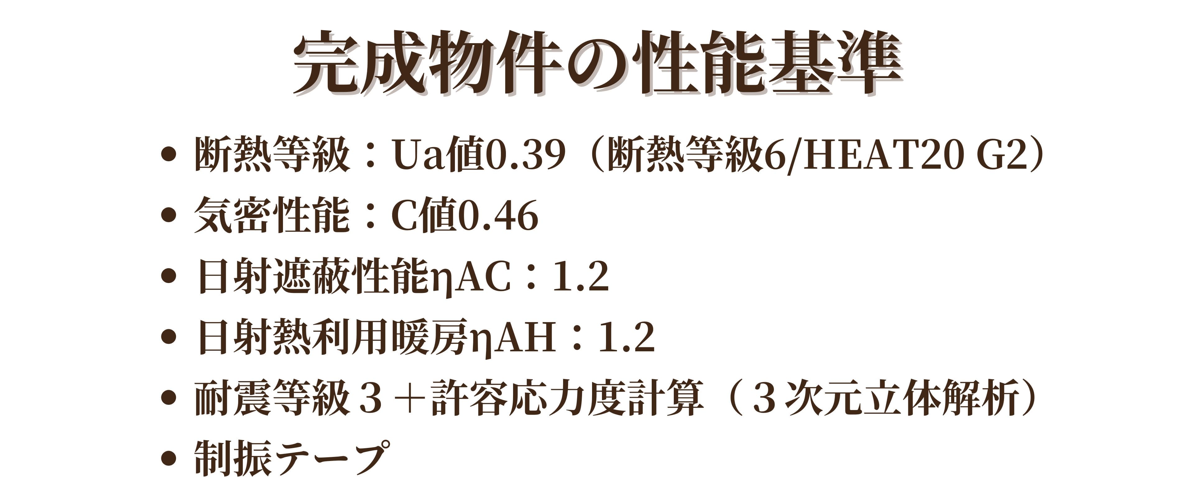 完成物件の性能基準