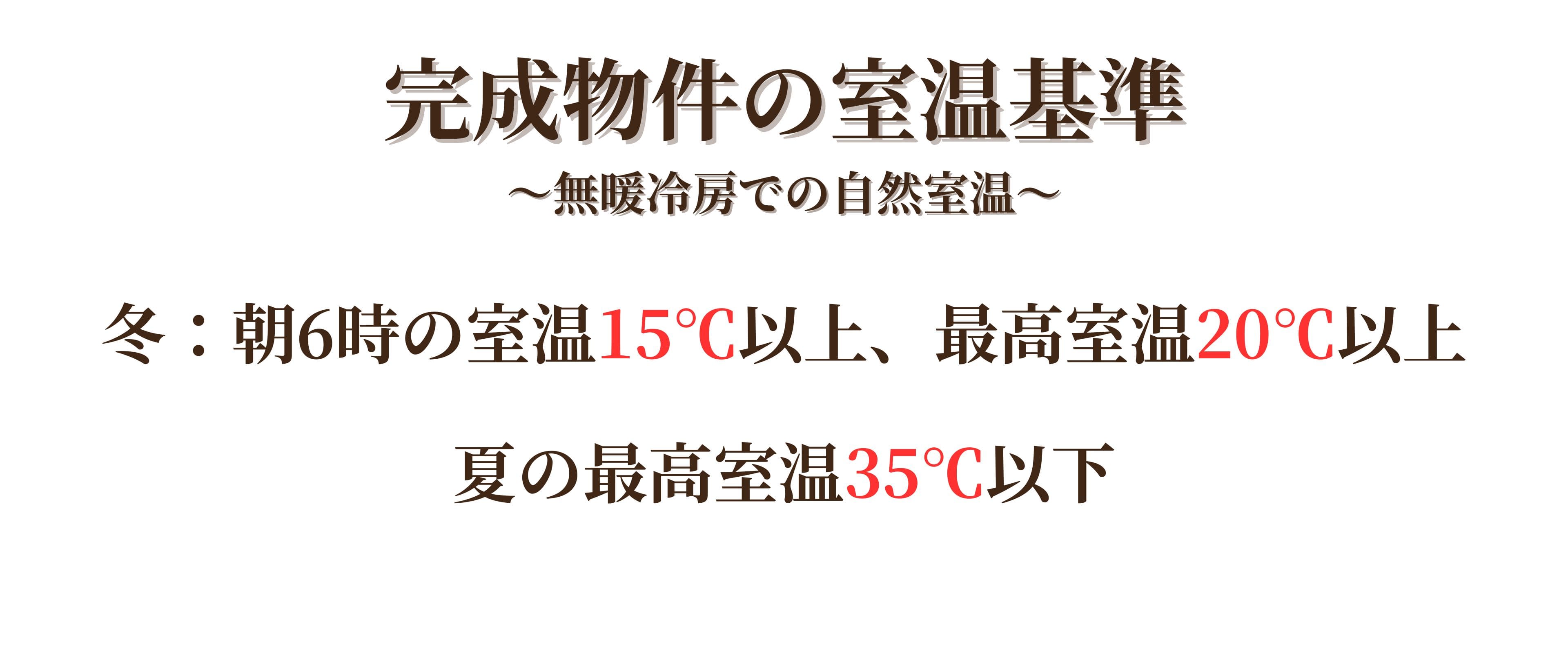 完成物件の室温基準