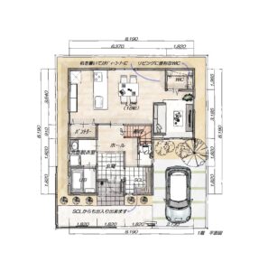 収納がたくさんある生活に便利なお家 1階平面図