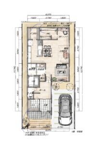 たっぷり収納でロフト付き洋室のあるお家 1階平面図